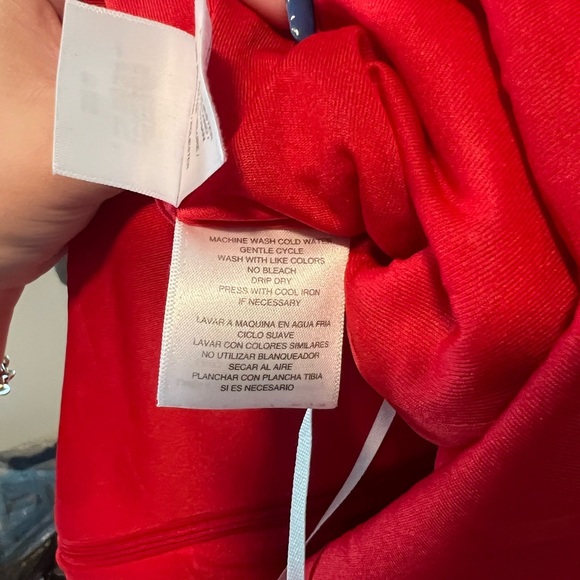 Ninewest Womens Stretch V-Neck Cap Sleeve Bodycon Sheath Pencil Dress Red Size 6 - Picture 5 of 5